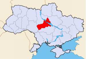 Cherkassy (Cherkasy) Ukraine region (oblast) location on Ukraine map picture