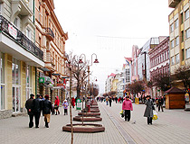 Stometrivka - a pedestrian part of Nezalezhnosti Street in Ivano-Frankivsk