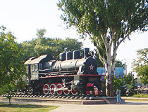 Old steam locomotive in Kryvyi Rih