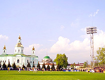 The stadium and St. Basil's Cathedral
