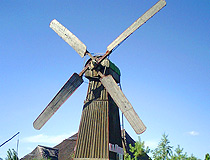 Wooden windmill in the Poltava region