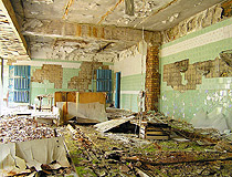 Interior of one of the abandoned building in Pripyat