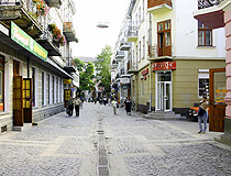 Cobbled street in Ternopil