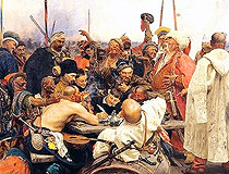 Reply of the Zaporizhzhian Cossacks to the Turkish Sultan - the painting by Ilya Repin