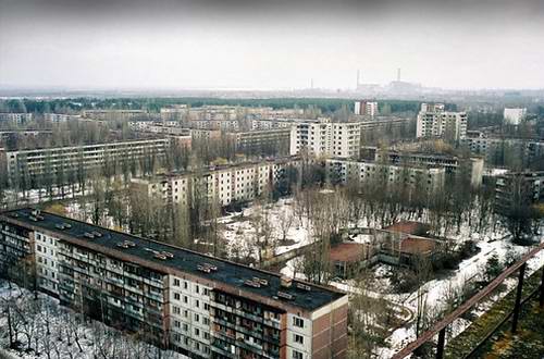 Ukraine history - Soviet Union period Pripyat city near Chernobyl nuclear power station photo