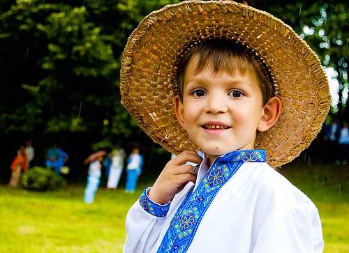 Ukrainian boy wearing national costume
