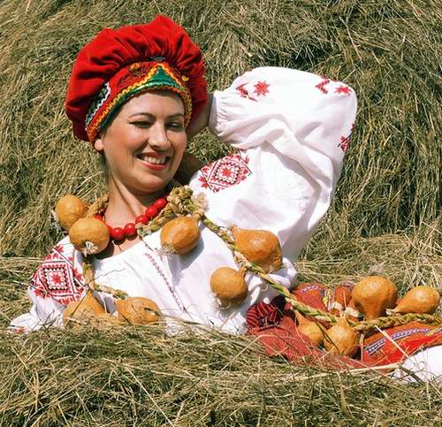 Ukrainian girl wearing national costume