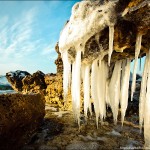 Frozen beach resembling the lair of scary aliens