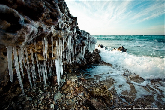 Frozen beach - the lair of aliens, Sevastopol, Ukraine view 11