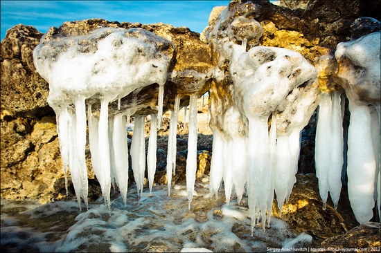 Frozen beach - the lair of aliens, Sevastopol, Ukraine view 12
