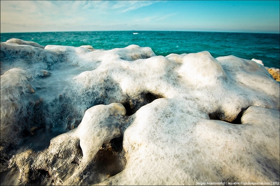 Frozen beach - the lair of aliens, Sevastopol, Ukraine view 4