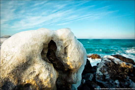 Frozen beach - the lair of aliens, Sevastopol, Ukraine view 6