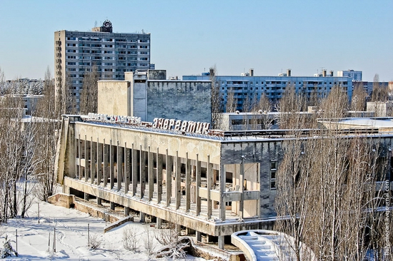 Snow-covered Pripyat, Ukraine view 15