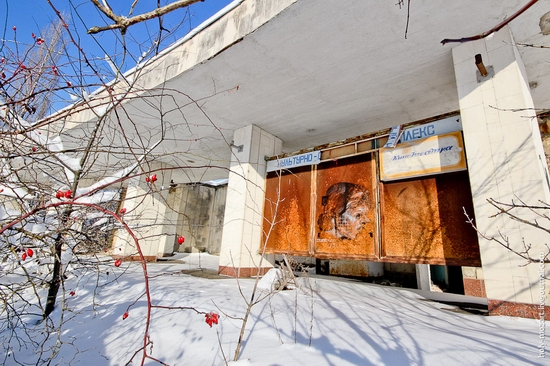 Snow-covered Pripyat, Ukraine view 16