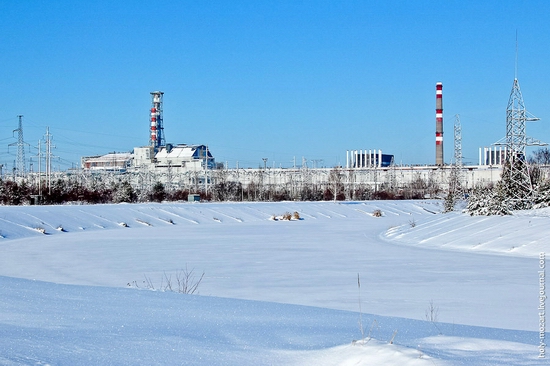 Snow-covered Pripyat, Ukraine view 19