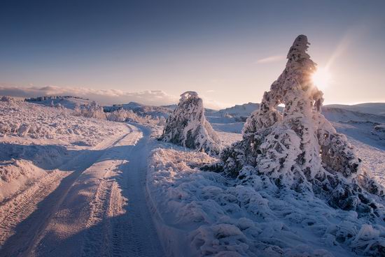 Mysteries of foggy and frozen Crimea, Ukraine view 16