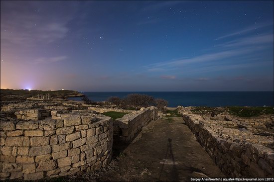 The remains of ancient city-state Chersonese at night time photo 4