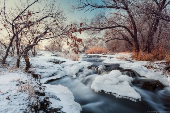 Beautiful winter landscapes - the Krynka River, Ukraine, photo 1