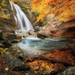 Djur-Djur waterfall in autumn