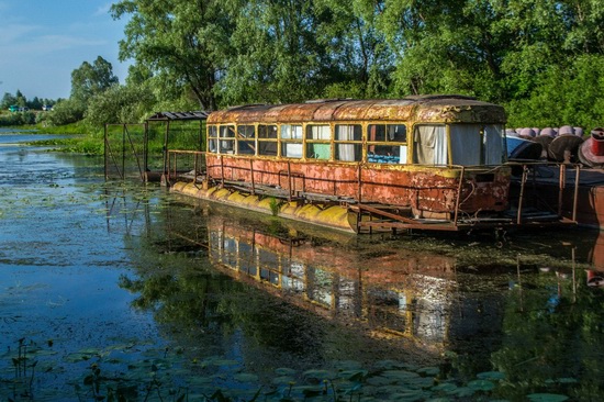 Abandoned river tram, the Desna River, Kyiv region, Ukraine