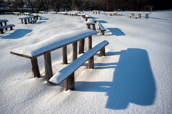 Snowy winter in the Pyrohiv Museum, Kyiv, Ukraine, photo 10