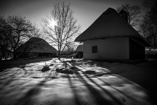 Snowy winter in the Pyrohiv Museum, Kyiv, Ukraine, photo 11