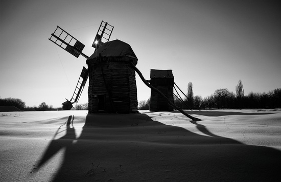 Snowy winter in the Pyrohiv Museum, Kyiv, Ukraine, photo 12