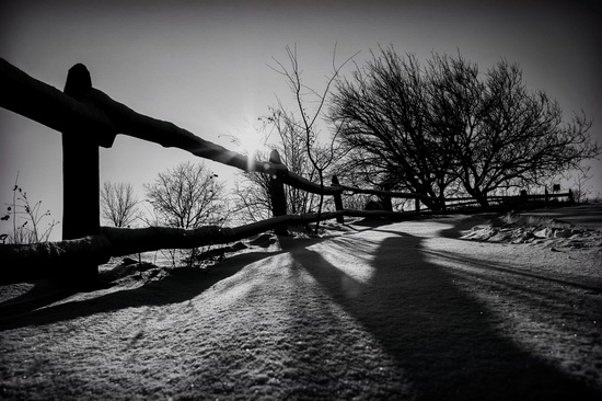 Snowy winter in the Pyrohiv Museum, Kyiv, Ukraine, photo 15