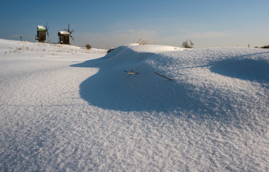 Snowy winter in the Pyrohiv Museum, Kyiv, Ukraine, photo 3