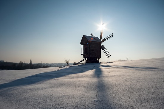 Snowy winter in the Pyrohiv Museum, Kyiv, Ukraine, photo 4