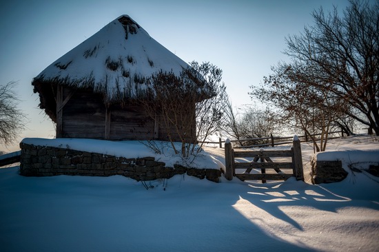 Snowy winter in the Pyrohiv Museum, Kyiv, Ukraine, photo 6