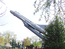 Su-7 jet fighter in Peremohy park in Cherkasy