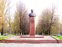 Leonid Brezhnev monument in Kamianske