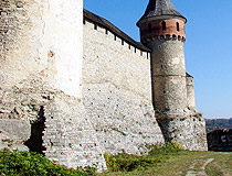 The wall of Kamianets-Podilskyi Castle