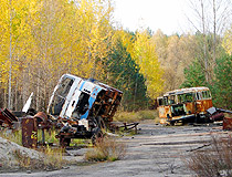 Radioactive buses in Pripyat