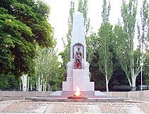 The World War II memorial in Stakhanov
