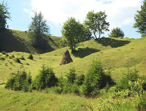 Hilly landscape in Zakarpattia Oblast