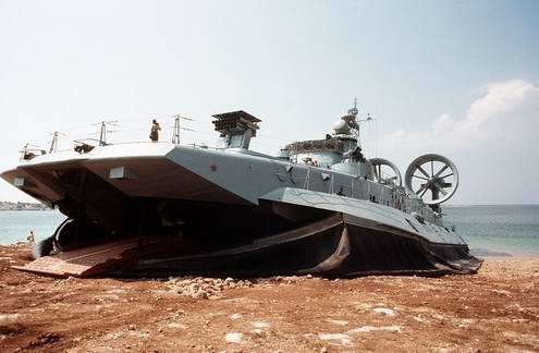 Ukraine Navy Zubr military hovercraft