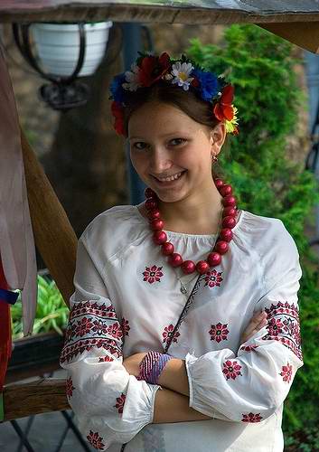 Ukrainian girl wearing national costume