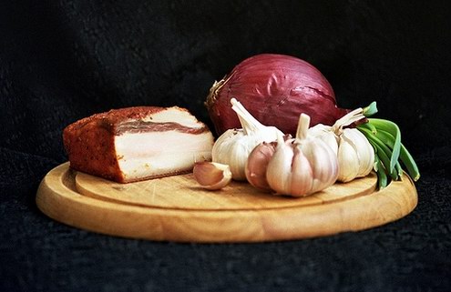 Ukrainian national cuisine - Salo (pork's fat)